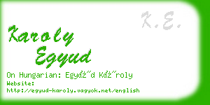 karoly egyud business card